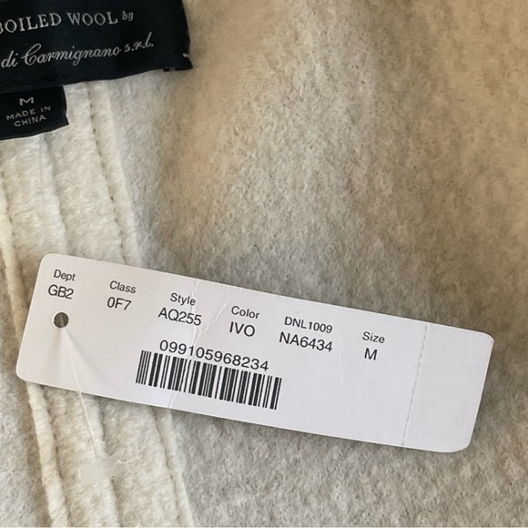 New J.Crew Swingy Mockneck Italian Boiled Wool Ivory Cream Coat Winter Jacket M - Picture 8 of 10